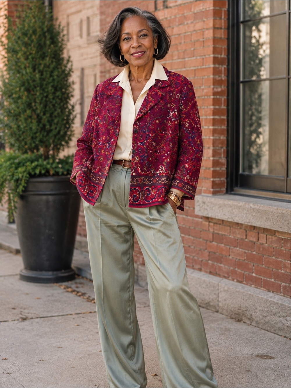 Coldwater creek lightweight cotton jacket, lined. Old money, jewel tones - Picture 3 of 11